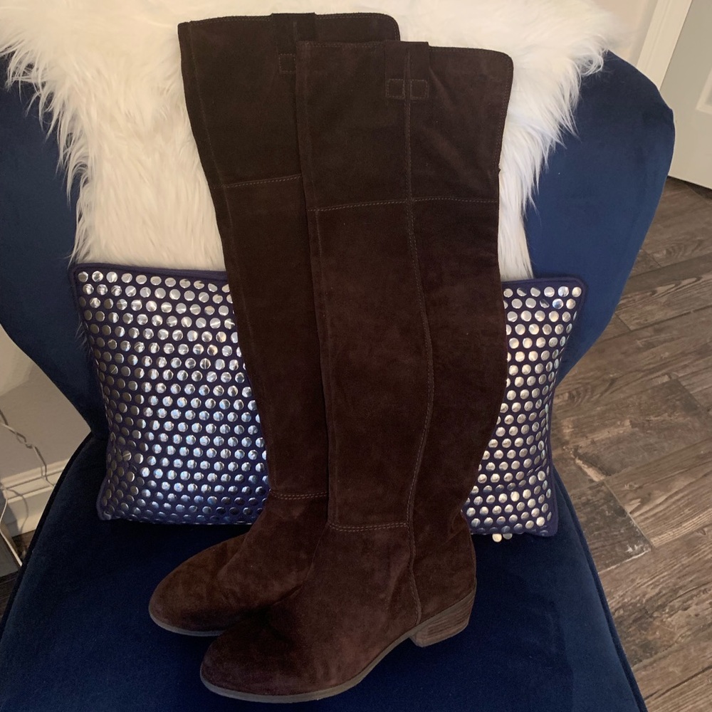 New! Sam Edelman JOHANNA Brown Suede OTK Boots